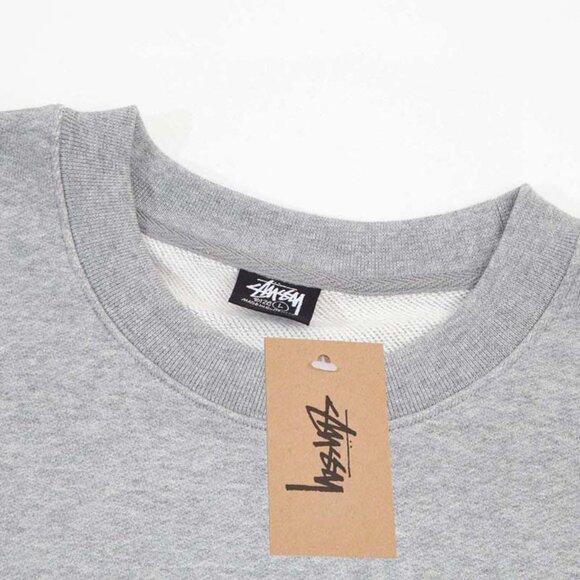 Men's Stussy Letter Printed Crew Neck Gray Sweatshirt - Picture 4 of 7